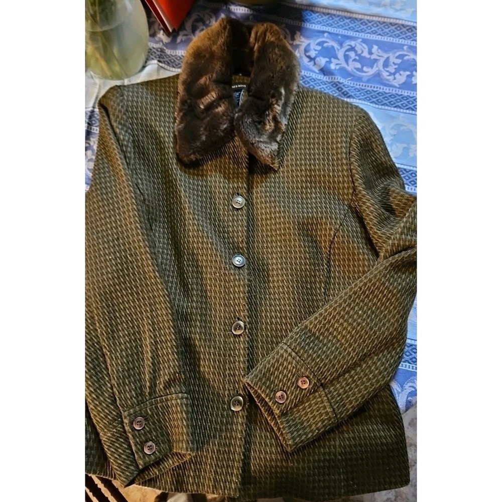 Ladies‎ JONESWEAR Jacket - Size 8 / Faux Fur Collar (563)